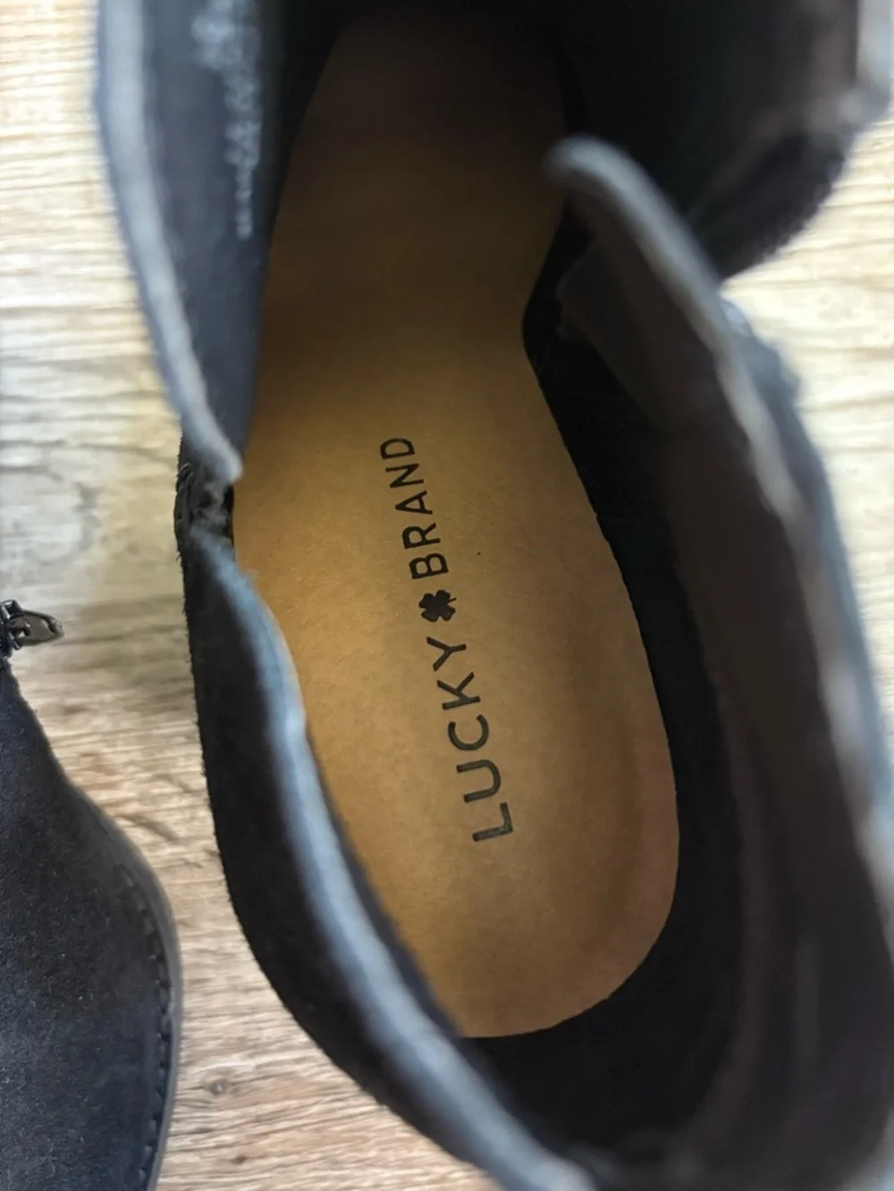 Lucky Brand Black Wedge Ankle Booties
